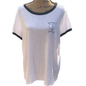 Torrid White Black Heart Graphic Tee Shirt T-Shirt